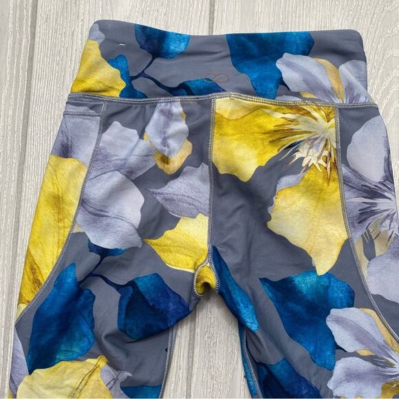 Calia Energize Gray Yellow Teal Floral Compression 7/8 Leggings Size XS X-Small - Picture 7 of 8